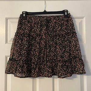 sienna sky black skirt with flowers